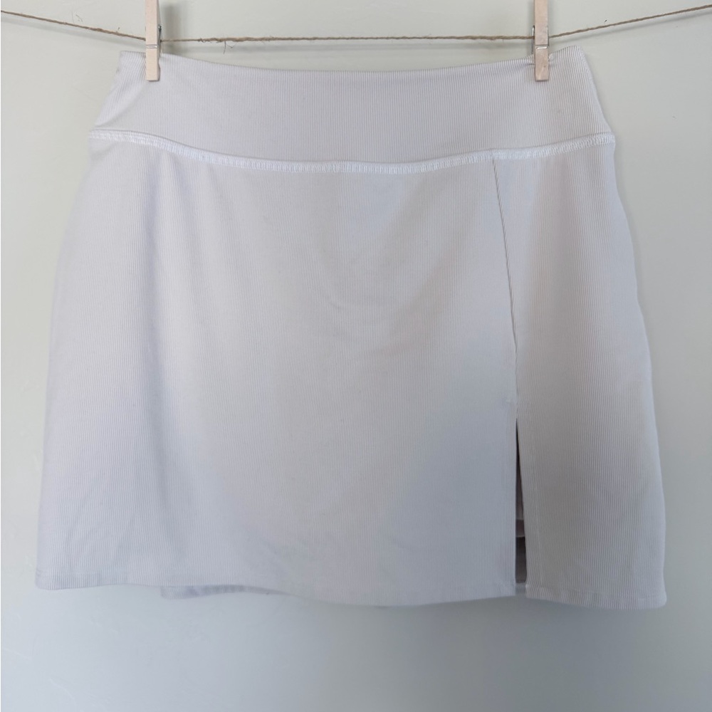 Beyond Yoga Ivory Ribbed Skort
